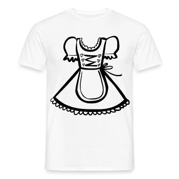 Dirndl – Schwarz-Weiß-Zeichnung – einfärbbar - Männer T-Shirt - Weiß - Vorne - AI Model Male 178 dark (178cm)
