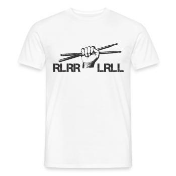 Drums Drummer Schlagzeuger - Single Paradiddle - Men's T-Shirt - white - Front - AI Model Male 178 dark (178cm)