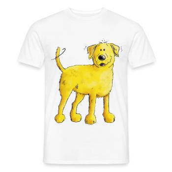 Glücklicher Blonder Labrador Retriever Hund - Männer T-Shirt - Weiß - Vorne - AI Model Male 178 dark (178cm)