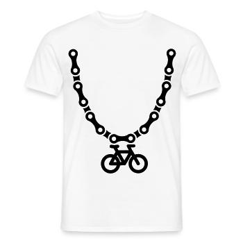 Mountain bike MTB necklace bicycle chain ATB - Men's T-Shirt - white - Front - AI Model Male 178 dark (178cm)