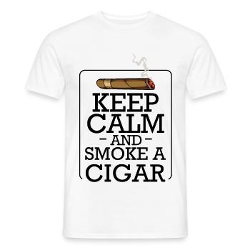 Cartoon Cigar with Smoke — Retro Style - Men's T-Shirt - white - Front - AI Model Male 178 dark (178cm)
