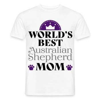 Australian Shepherd - Men's T-Shirt - white - Front - AI Model Male 178 dark (178cm)