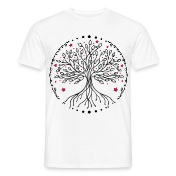 Tree of Life Yoga - Men's T-Shirt - white - Front - AI Model Male 178 dark (178cm)
