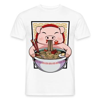 Lustiger Schwein-Nudel-Meister - Männer T-Shirt - Weiß - Vorne - AI Model Male 178 dark (178cm)