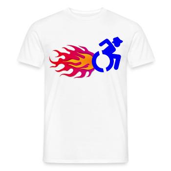 Rollstuhlfahrer mit Flammen # - Männer T-Shirt - Weiß - Vorne - AI Model Male 178 dark (178cm)