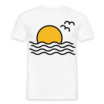 Coucher de soleil - T-shirt homme - blanc - Devant - AI Model Male 178 dark (178cm)