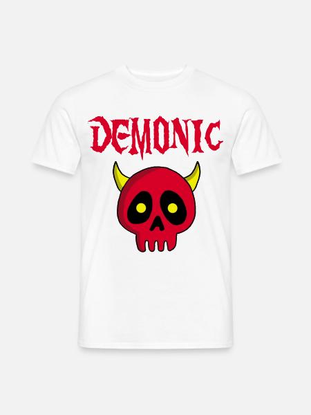 Manga Dämonenschädel - Männer T-Shirt - Weiß