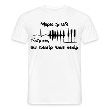 Musik ist Leben, Klavier, Pianist, Keyboard # - Männer T-Shirt - Weiß - Vorne - AI Model Male 178 dark (178cm)