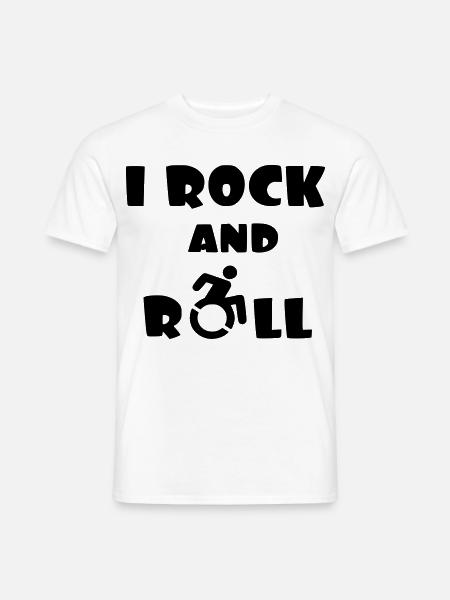 Ich schaukele und rolle mit meinem Rollstuhl, Musik # - Männer T-Shirt - Weiß