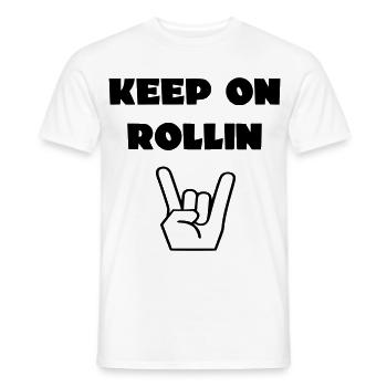 Continuez toujours à rouler avec votre fauteuil roulant # - T-shirt homme - blanc - Devant - AI Model Male 178 dark (178cm)
