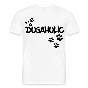 Accro aux chiens. Amoureux des chiens, animal * - T-shirt homme - blanc - Devant - AI Model Male 178 dark (178cm)