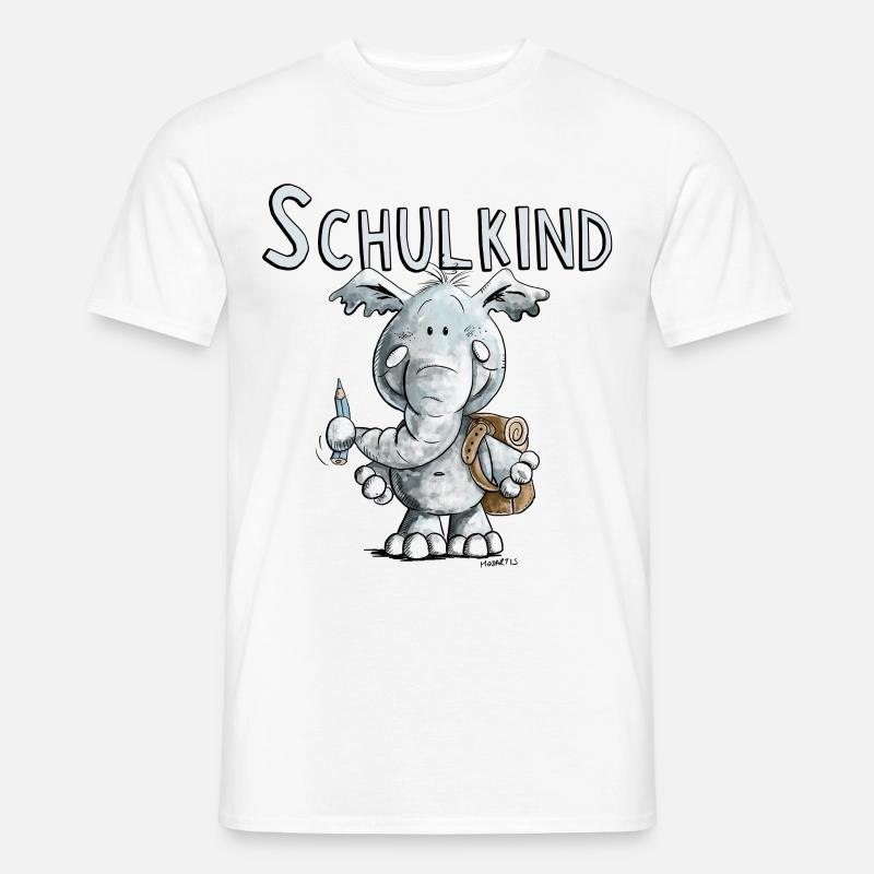 Schulkind Elefant I Einschulung Geschenk - Männer T-Shirt - Weiß