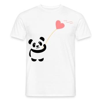 panda herz niedlich luftballon bär groß dick kusch - Männer T-Shirt - Weiß - Vorne - AI Model Male 178 dark (178cm)