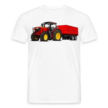 Traktor mit Anhänger - Männer T-Shirt - Weiß - Vorne - AI Model Male 178 dark (178cm)