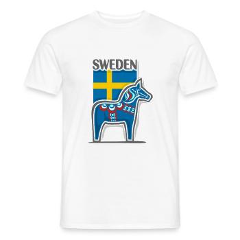 Suède Voyage Souvenir Landmark, drapeau suédois - T-shirt homme - blanc - Devant - AI Model Male 178 dark (178cm)