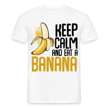 Banana Pop Art Font Graphics - Men's T-Shirt - white - Front - AI Model Male 178 dark (178cm)