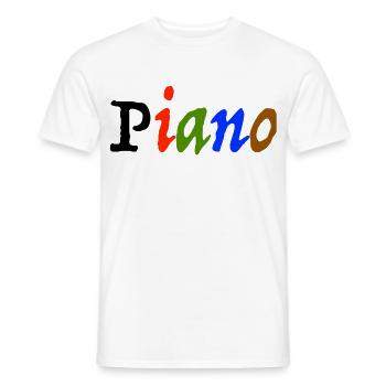 piano - T-shirt homme - blanc - Devant - AI Model Male 178 dark (178cm)