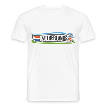 Netherlands Travel Souvenir Landmark Dutch Flag - Men's T-Shirt - white - Front - AI Model Male 178 dark (178cm)