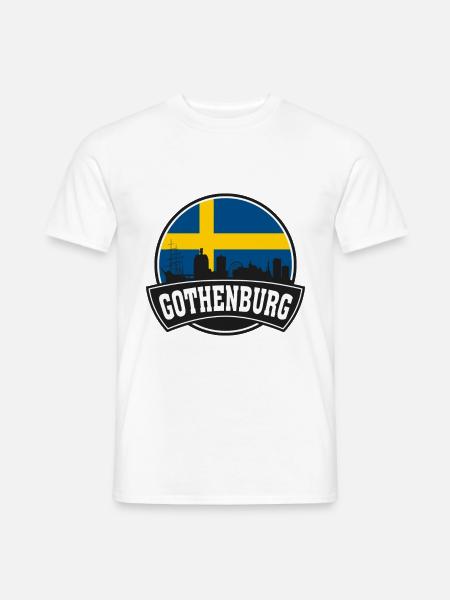 Göteborg Schweden Skyline Travel Souvenir Schwedisch - Männer T-Shirt - Weiß