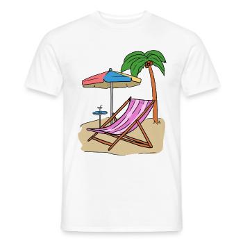 Vacances Palmen plage île Loisirs Mer - T-shirt homme - blanc - Devant - AI Model Male 178 dark (178cm)