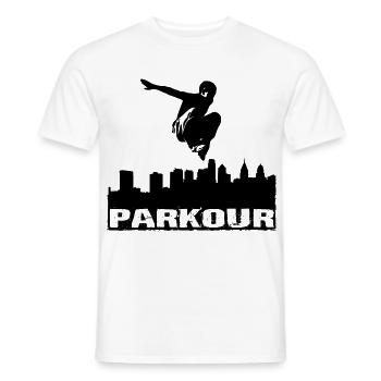 Parkour - Men's T-Shirt - white - Front - AI Model Male 178 dark (178cm)
