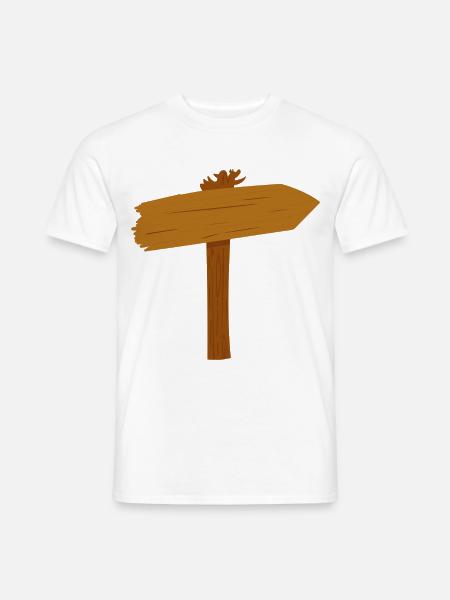 Wegweiser Pfad - Männer T-Shirt - Weiß