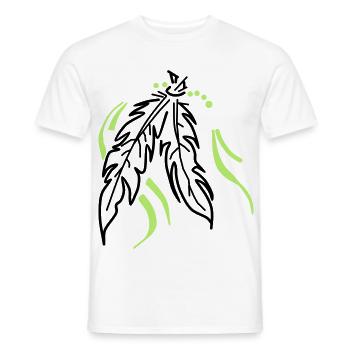 Zusammen gebunden – Spirituelle Federn - Männer T-Shirt - Weiß - Vorne - AI Model Male 178 dark (178cm)