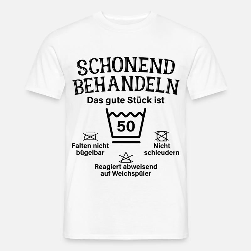 Schonend Behandeln Fünfzig Geschenk 50. Geburtstag - Männer T-Shirt - Weiß