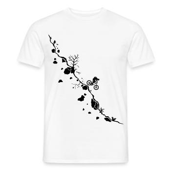 Mountain bike, downhill, bicycle, slope, descent, - Men's T-Shirt - white - Front - AI Model Male 178 dark (178cm)