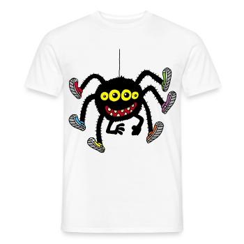 Spider in multicolored shoes - Men's T-Shirt - white - Front - AI Model Male 178 dark (178cm)