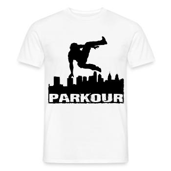 Parkour - Men's T-Shirt - white - Front - AI Model Male 178 dark (178cm)