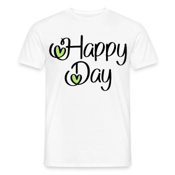Happy Day - T-shirt homme - blanc - Devant - AI Model Male 178 dark (178cm)