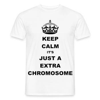 Keep Calm es ist nur ein zusätzliches Chromosom. - Männer T-Shirt - Weiß - Vorne - AI Model Male 178 dark (178cm)