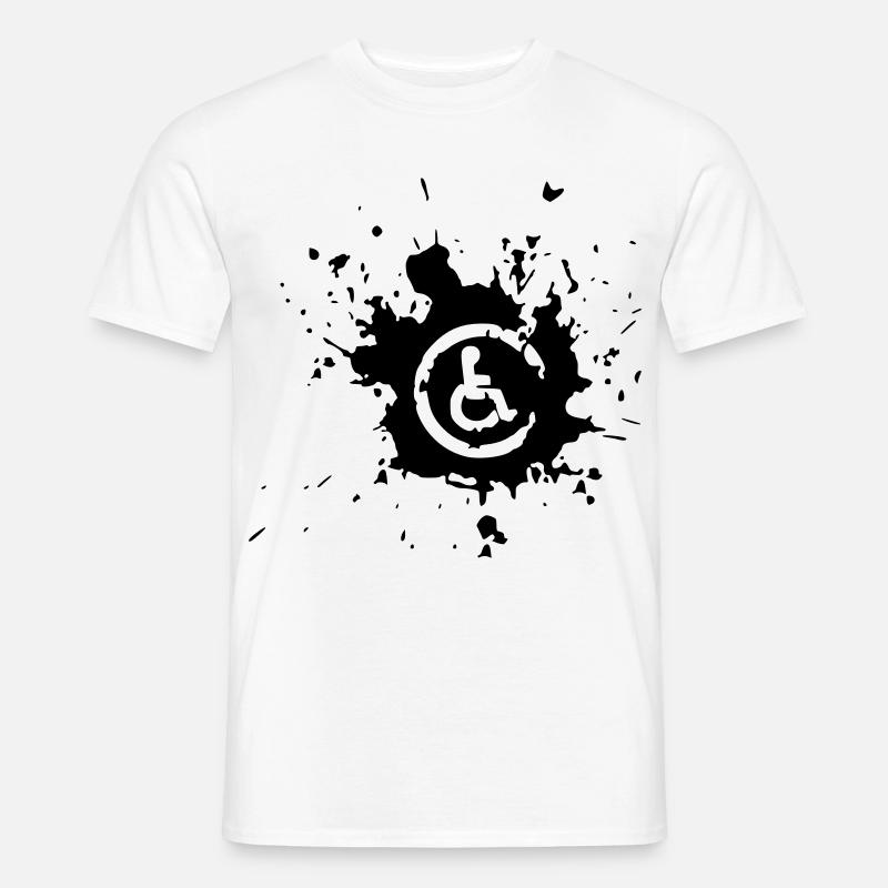 Bild Rollstuhl Behinderte Farbspritzer * - Männer T-Shirt - Weiß