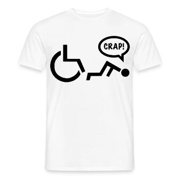 CRAP als Rollstuhlfahrer fällt. Humor Shirt * - Männer T-Shirt - Weiß - Vorne - AI Model Male 178 dark (178cm)