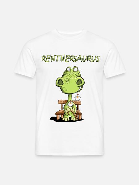 Rentnersaurus I Rentner Dinosaurier Comic I Senior - Männer T-Shirt - Weiß