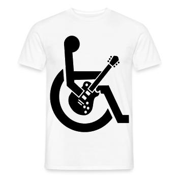 Fauteuil roulant, fauteuil roulant, guitare, guitariste, handicap* - T-shirt homme - blanc - Devant - AI Model Male 178 dark (178cm)