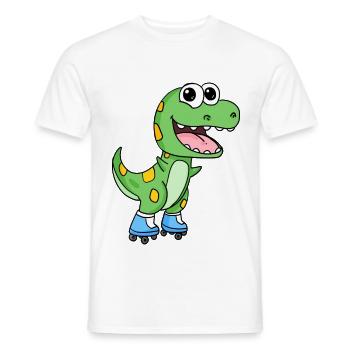 Patinage en ligne dinosaures - T-shirt homme - blanc - Devant - AI Model Male 178 dark (178cm)