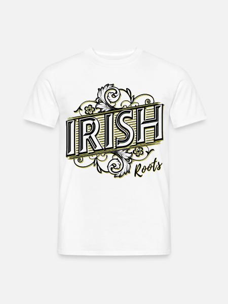 Irish Roots - Ireland - Irland - Shamrock - Männer T-Shirt - Weiß