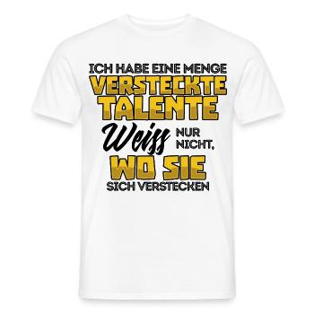Lustig Witz Cool Statement - Männer T-Shirt - Weiß - Vorne - AI Model Male 178 dark (178cm)