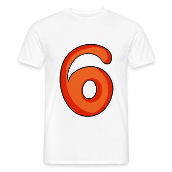 Numéro 6 - T-shirt homme - blanc - Devant - AI Model Male 178 dark (178cm)