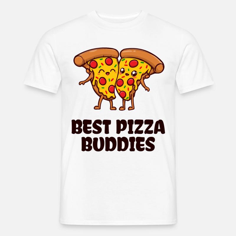 Pizza Buddy Beste Freunde Statement - Männer T-Shirt - Weiß