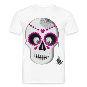 Sugar Skull - Männer T-Shirt - Weiß - Vorne - AI Model Male 178 dark (178cm)