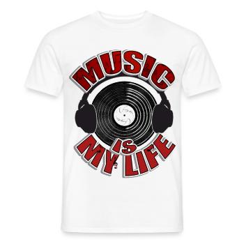 MUSIC is my life Headset - T-shirt homme - blanc - Devant - AI Model Male 178 dark (178cm)