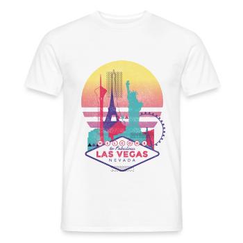 Las Vegas - T-shirt homme - blanc - Devant - AI Model Male 178 dark (178cm)