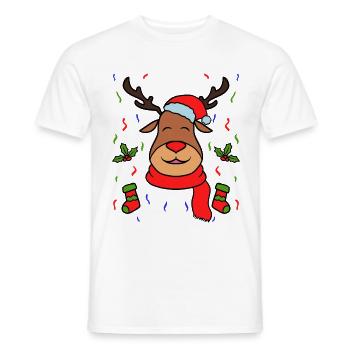 Rennais Noël décorations - T-shirt homme - blanc - Devant - AI Model Male 178 dark (178cm)