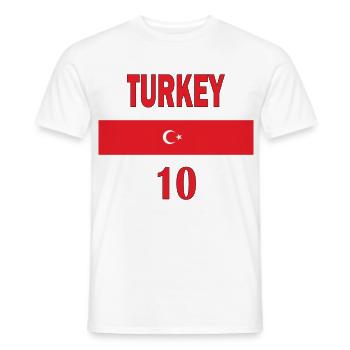 Türkische Fußballmannschaft Nummer zehn Sportgeschenk - Männer T-Shirt - Weiß - Vorne - AI Model Male 178 dark (178cm)
