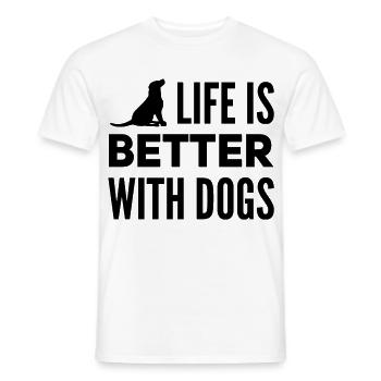 La vie est meilleure avec un chien, t-shirt pour chien mignon - T-shirt homme - blanc - Devant - AI Model Male 178 dark (178cm)