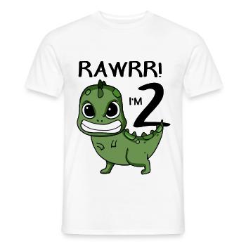 2e anniversaire - 2 ans - J’ai 2 ans - T-shirt homme - blanc - Devant - AI Model Male 178 dark (178cm)
