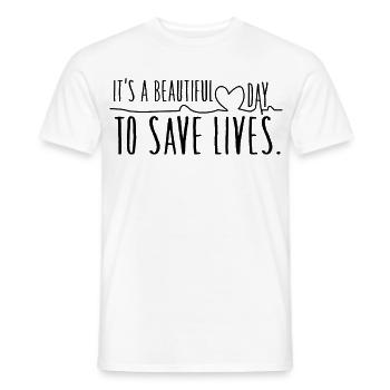 Sauveurs - T-shirt homme - blanc - Devant - AI Model Male 178 dark (178cm)